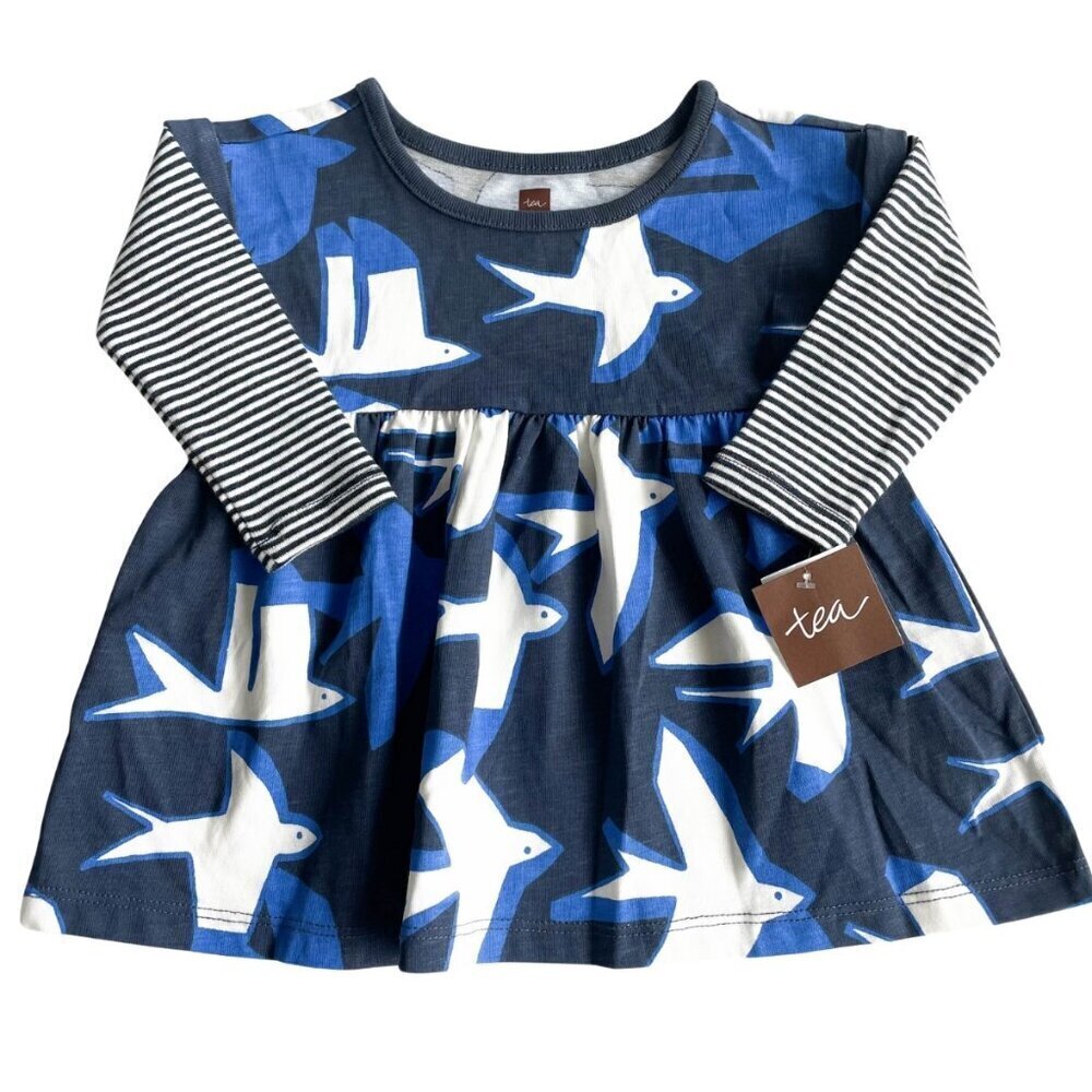 NEW Tea Collection 100% Cotton Bird Dress‎ - Size 3-6 Months